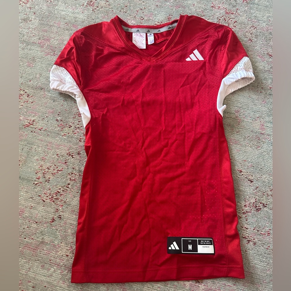 Adidas Football Jersey Red/White mesh Press Coverage 3.0 size Youth Medium
